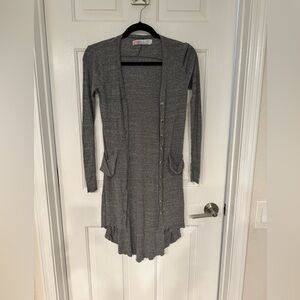 Vintage Free People grey ribbed duster